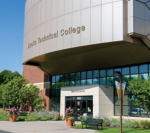 outside front entrance of Anoka Technical College